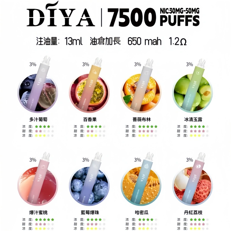 DIYA叮啞7500口拋棄式大容量一次性電子煙3%:圖片 2